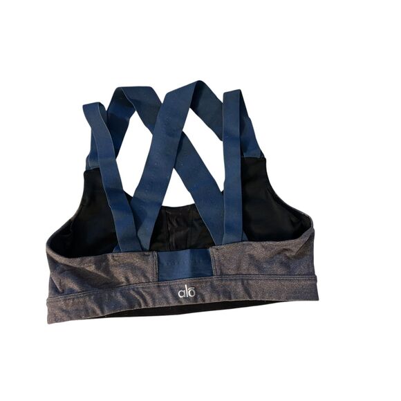 ALO Yoga Blue and Black Sports Bra - Picture 3 of 7